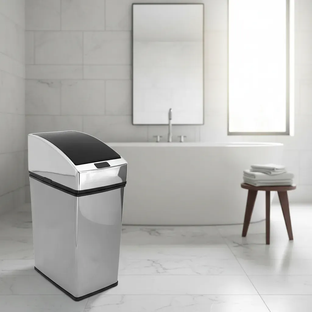 Lixeira Quadrada Automática Inox Com Sensor 3 Litros Kazalinda 8 Lixeira Quadrada Automática Inox Com Sensor 3 Litros Kazalinda