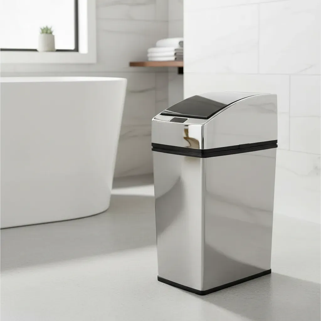 Lixeira Quadrada Automática Inox Com Sensor 3 Litros Kazalinda 9 Lixeira Quadrada Automática Inox Com Sensor 3 Litros Kazalinda