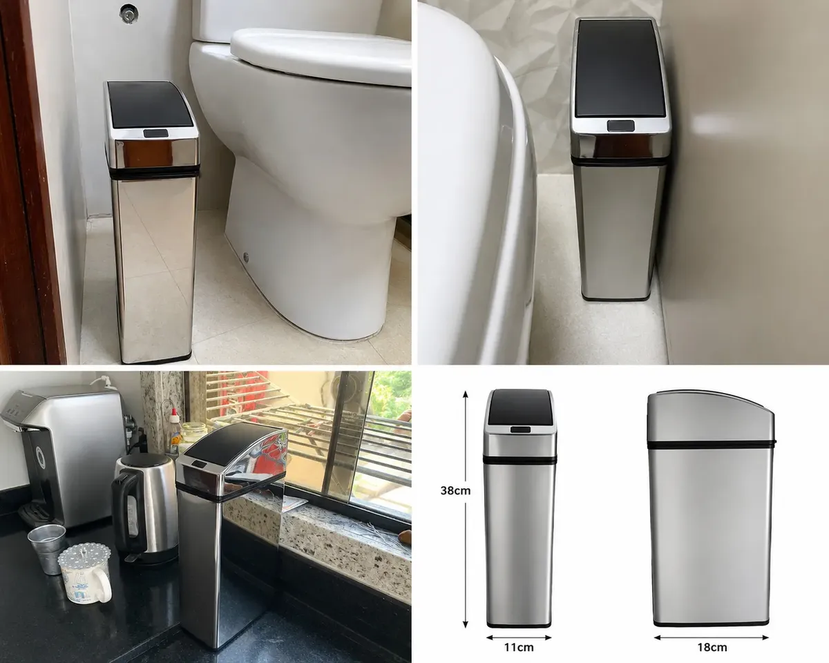 Lixeira Quadrada Automática Inox com Sensor 6 Litros Kazalinda 3 Lixeira Quadrada Automática Inox Com Sensor 6 Litros Kazalinda