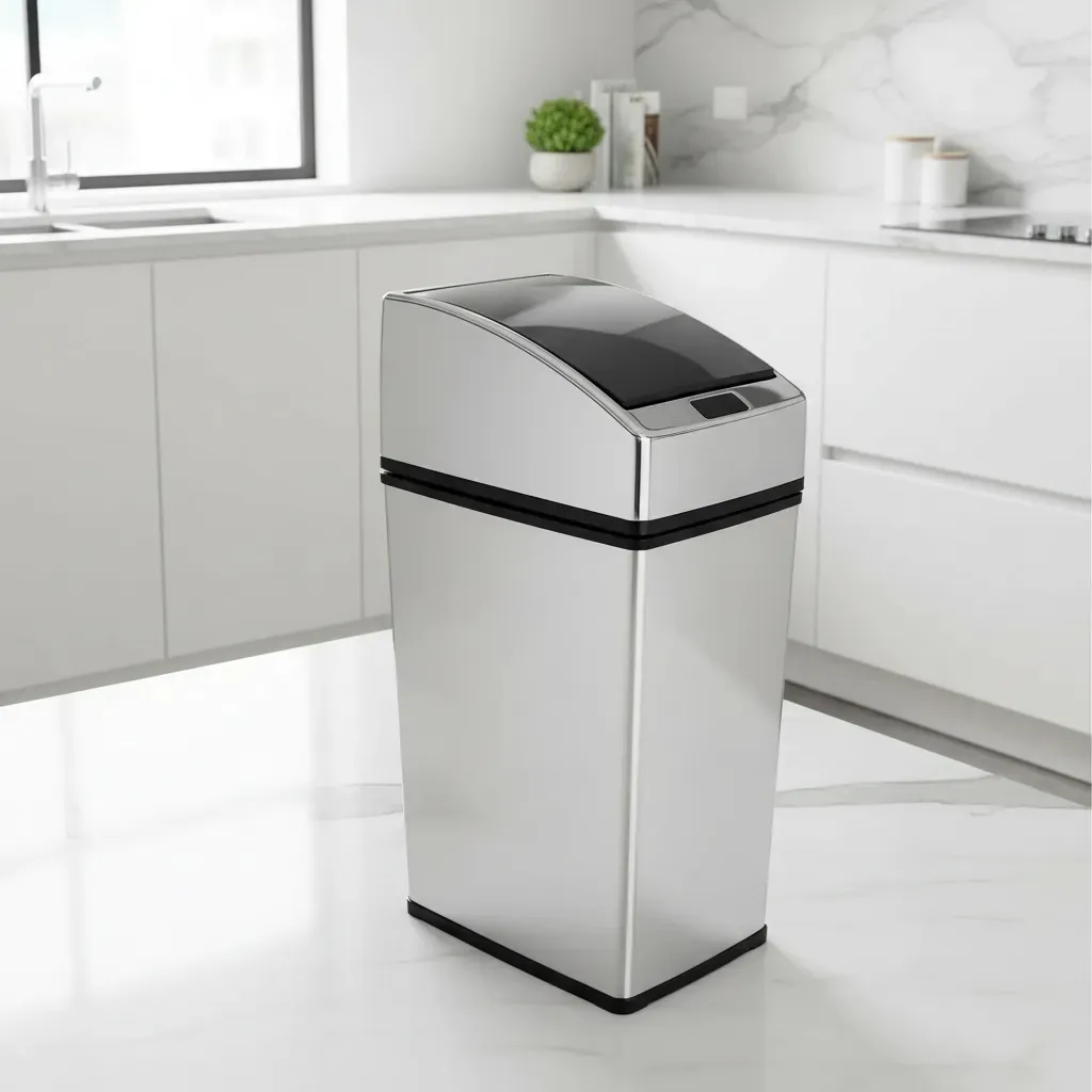 Lixeira Quadrada Automática Inox com Sensor 6 Litros Kazalinda 5 Lixeira Quadrada Automática Inox Com Sensor 6 Litros Kazalinda