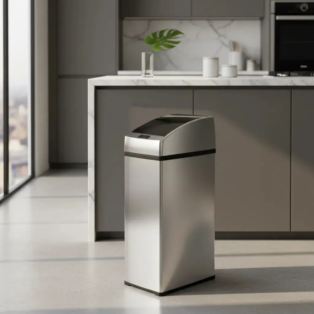 Lixeira Quadrada Automática Inox com Sensor 6 Litros Kazalinda 6 Lixeira Quadrada Automática Inox Com Sensor 6 Litros Kazalinda