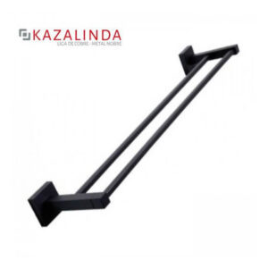 Toalheiro Quadrado Duplo em liga de cobre 60cm Preto