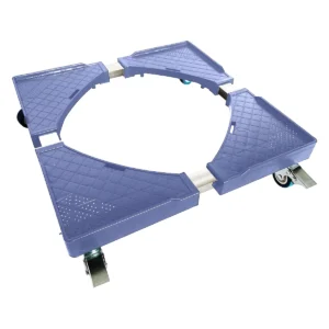 Suporte Giratório Azul para Eletrodomésticos Gira Fácil Kazalinda com capacidade de 500kg, estrutura em aço inox e rodízios universais de borracha com trava