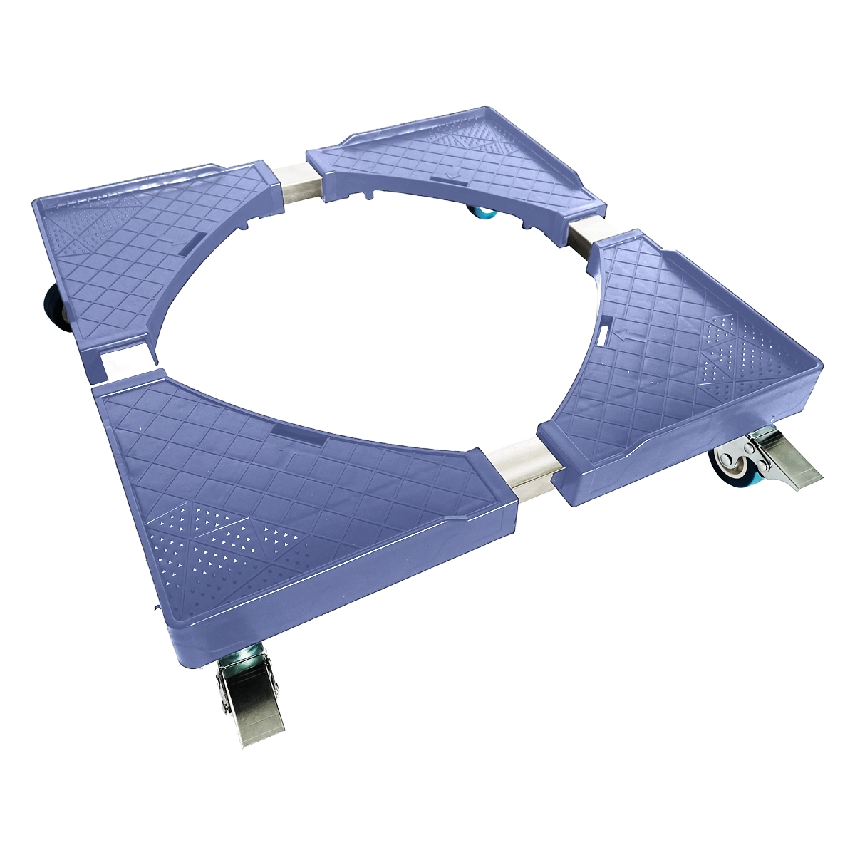 Suporte Giratório Azul para Eletrodomésticos Gira Fácil Kazalinda com capacidade de 500kg, estrutura em aço inox e rodízios universais de borracha com trava Suporte Giratório Azul para Eletrodomésticos Gira Fácil Kazalinda com capacidade de 500kg, estrutura em aço inox e rodízios universais de borracha com trava