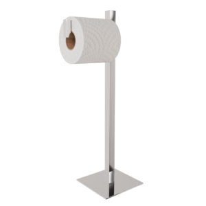 Papeleira de Chao Inox Quadrada Porta Papel Higienico 1 Haste Kazalinda