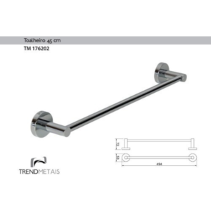 Toalheiro Redondo 45cm em Latão Polido TrendMetais TM176202 Kazalinda