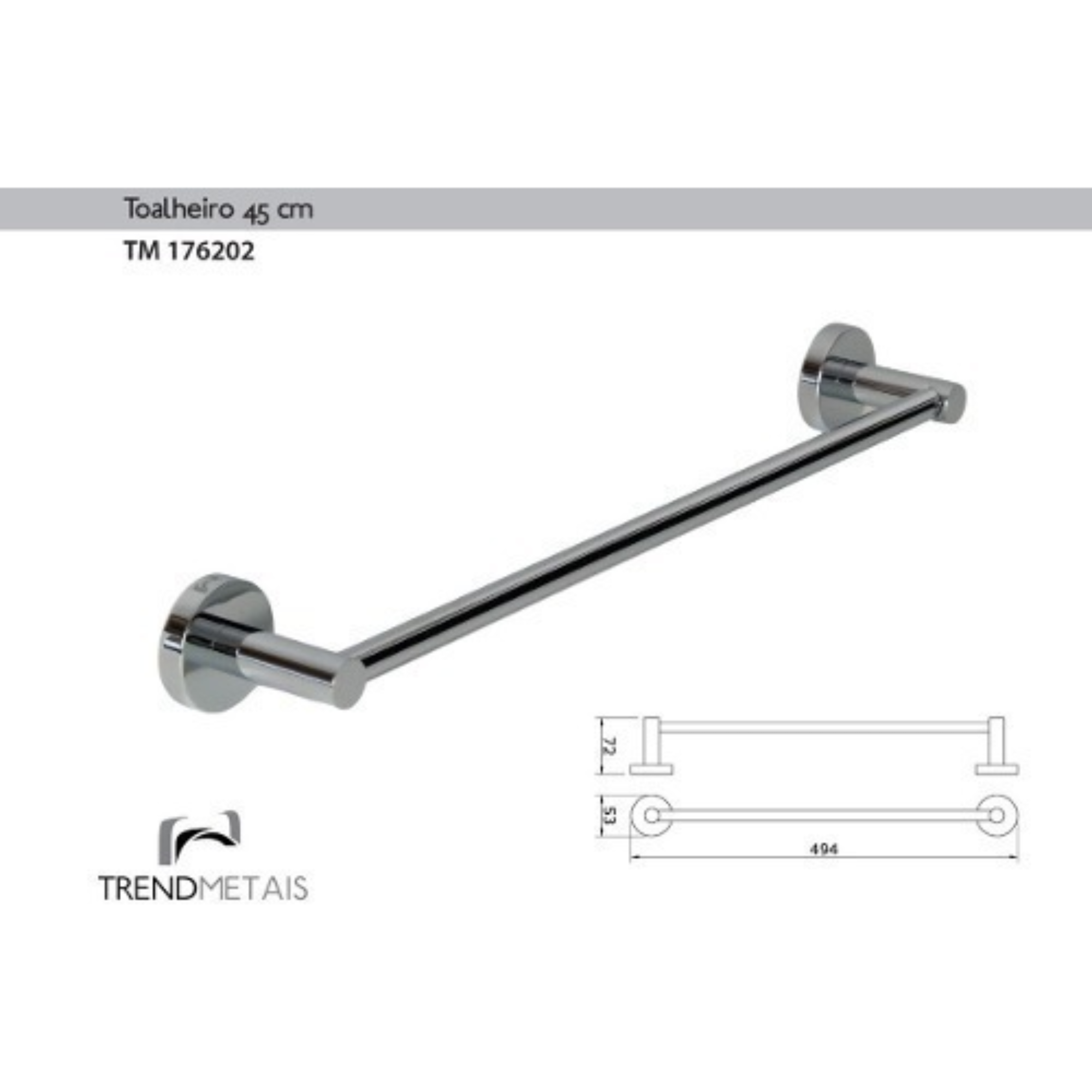 Toalheiro Redondo 45cm em Latão Polido TrendMetais TM176202 Kazalinda Toalheiro Redondo 45cm em Latão Polido TrendMetais TM176202 Kazalinda