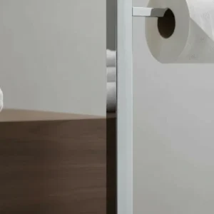 Papeleira Quadrada de Chão em Inox 304 Polido Brilhante Porta Papel Higiênico Premium - Kazalinda
