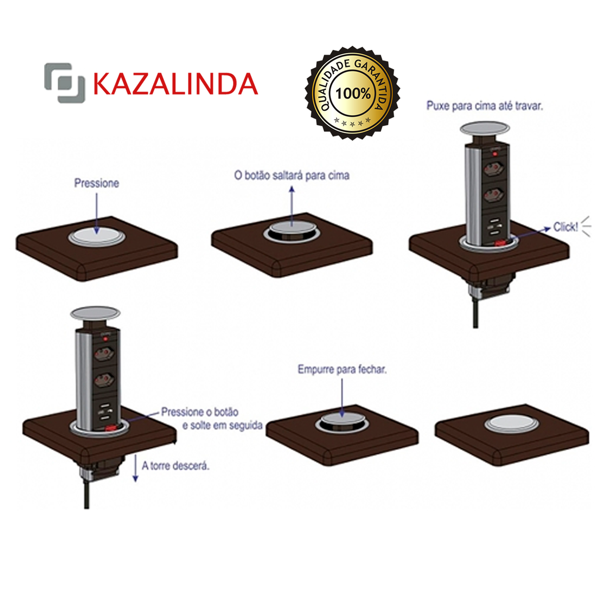 Torre de Tomada Embutir Multiplug 2 Tomadas + 2 USB Renna Bivolt Furo 60m 3 Torre de Tomada Embutir Multiplug 2 Tomadas + 2 USB Renna Bivolt Furo 60m