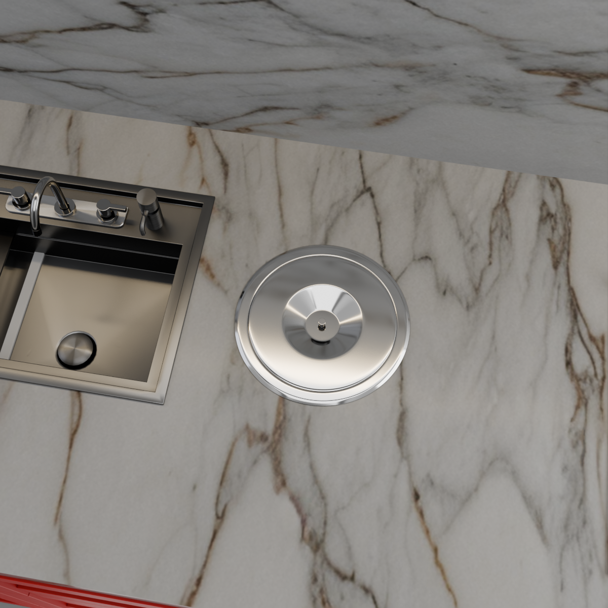 002 Lixeira de Embutir 8 Litros Tampa Inox Polido com Balde Kazalinda