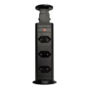Torre de Tomada Retrátil Multiplug Embutir Preta