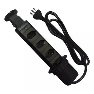 Torre de Tomada Retrátil Multiplug Embutir Preta