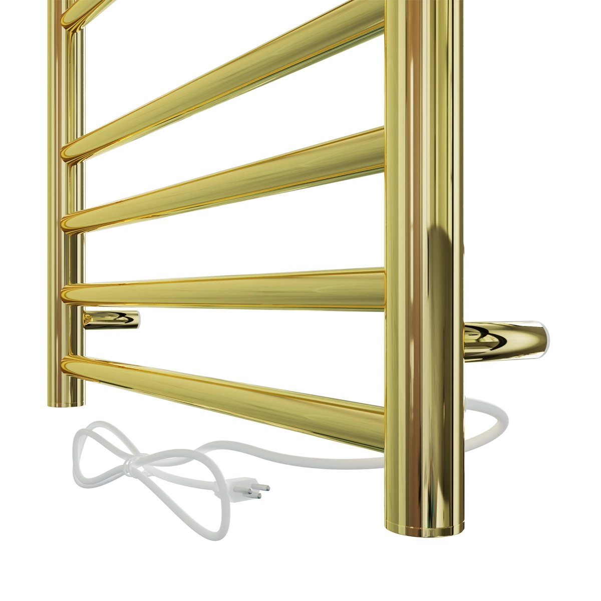 Toalheiro Térmico Dourado Polido 3 Toalheiro termico redondo dourado polido Kazalinda com timer digital embutido e controle de temperatura 40 a 70 graus