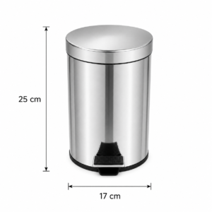 Lixeira Pedal 3L Inox Fechamento Slow Motion Kazalinda