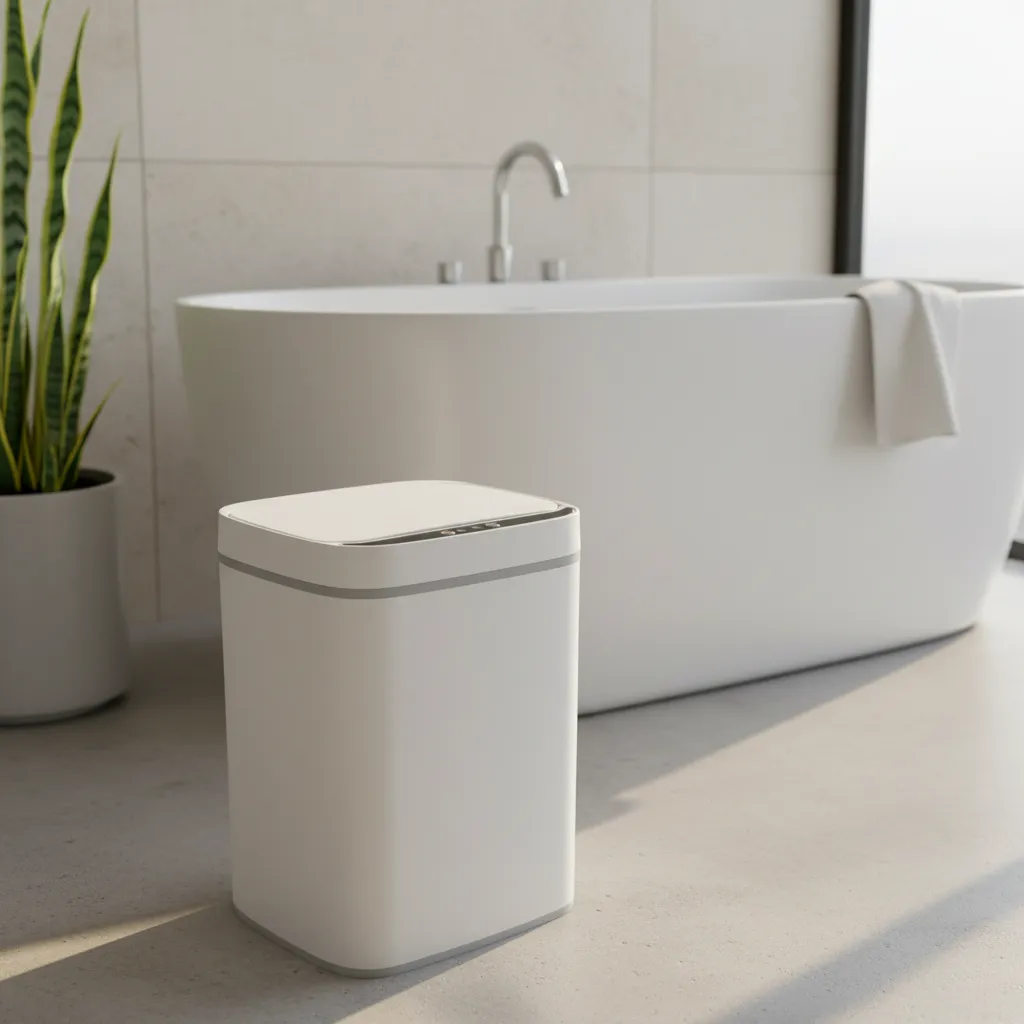 9892654 Lixeira Inteligente Automática Branca com Sensor e Led 13L