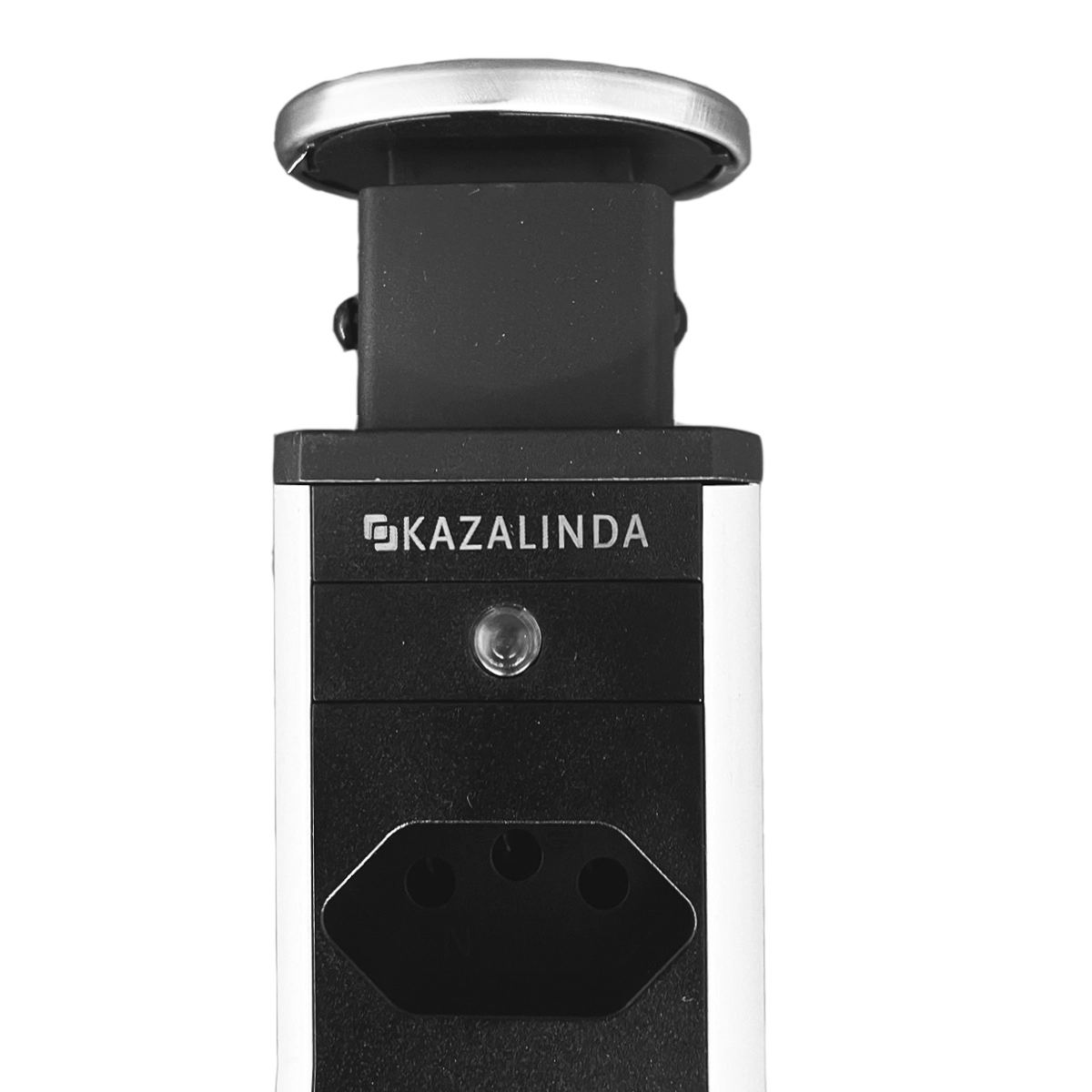 Torre de Tomada Multiplug 3 Tomadas 1 USB e 1 USB-C Inox Escovado Kazalinda