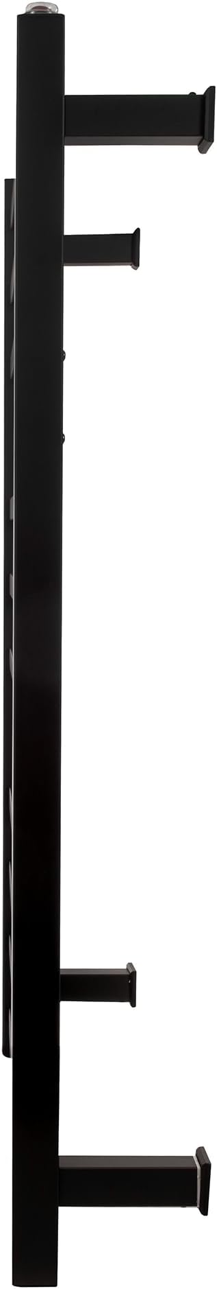 001 Toalheiro Térmico Grande Quadrado Preto Bivolt Timer Direito Kazalinda em aço inox com acabamento preto fosco e timer programável de até 24 horas