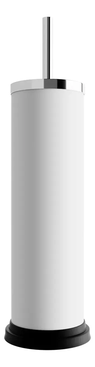 Escova Sanitária Inox Branco Com Suporte Kazalinda 5 Escova sanitaria com suporte em aco inox e pintura branca Kazalinda para banheiro moderno e higienico